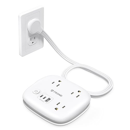 TROND Travel Power Strip with 2.6ft Wrap-around Flat Cord