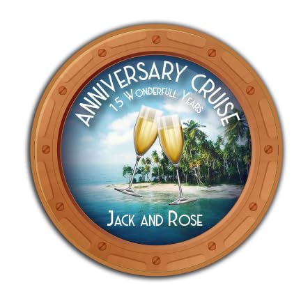 Custom Cruise Ship Door Magnets Pesonalized Boat Cabin Door Decorations for Weddings, Anniversary, Birthday, Family, Friends, and Squads. Add You Name, Date, and/or Ship Name. (Anniversary)