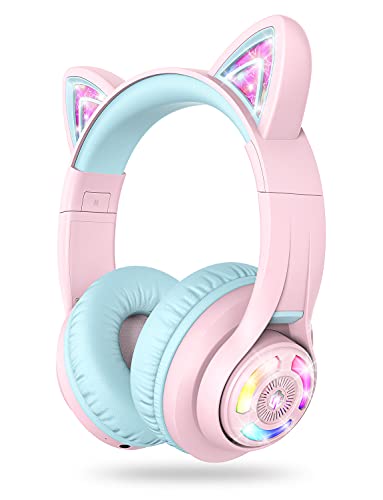 iClever BTH13 Cat Ear Bluetooth LED Headphones