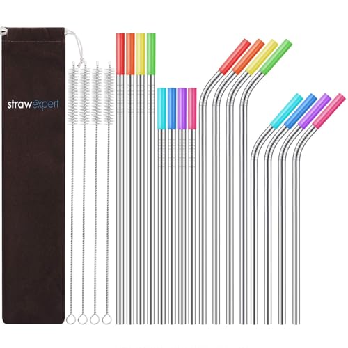 reusable metal straw set