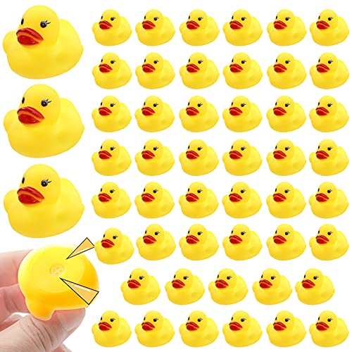 50-Pieces Float & Squeak Mini Rubber Duck Baby Bath Ducky Sound Shower Toys for Kids