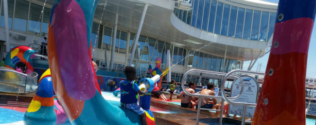 Single Parents Cruise | photo of small child playing in cruise ship splash park