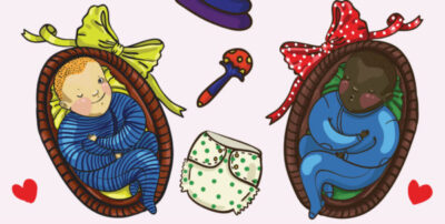 vector illustration of 2 babies for taking babies on cruises