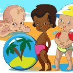 resource page-illustration of babies and toddlers on beach