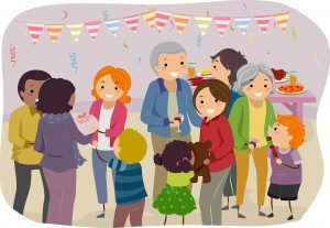Color vector illustration of family reunion party.