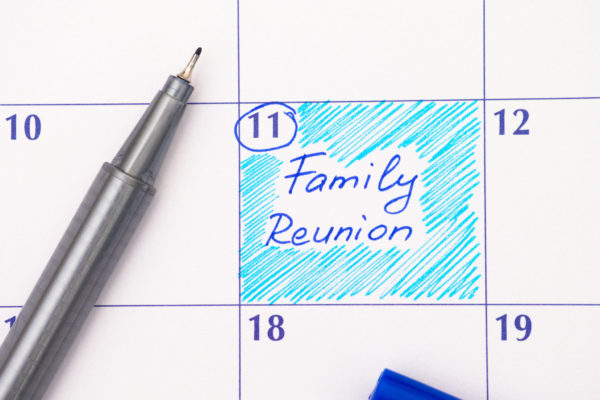 photo of calendar with date for family reunion circled