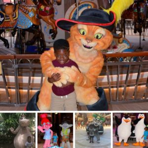 Photo collage of Dreamworks characters on Harmony of the Seas