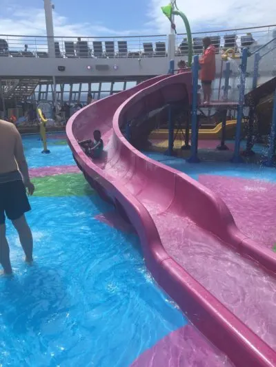 Harmony of the Seas Review | Photo of preschool child on Harmony of the Seas small water slide