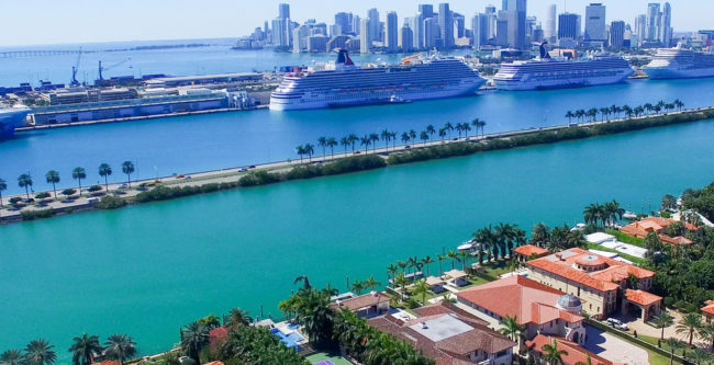 Florida Cruise Ports | photo of cruise ships in Miami port