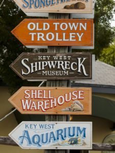 Key West Port | photo of direction signs on Mallory Square