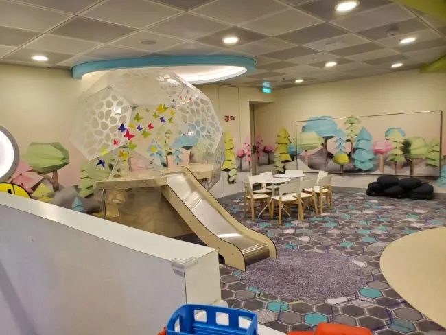 Celebrity Edge Review: photo of interior of ship's kids' club.