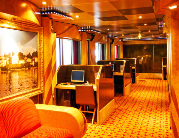 Wifi on a cruise ship | photo of ship's internet computer lounge