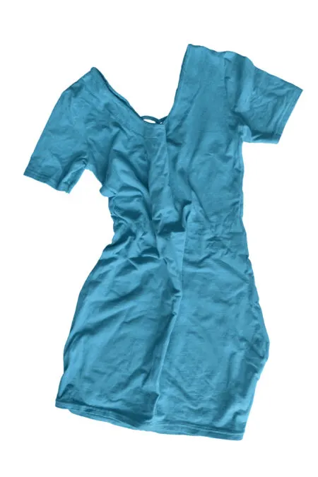 Travel Irons on Cruise Ships | photo of crumpled blue casual dress