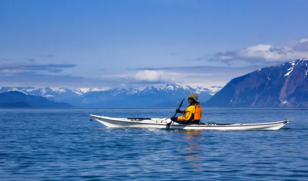 What To Do in Whittier Alaska | photo of female kayaker in Alaska waters