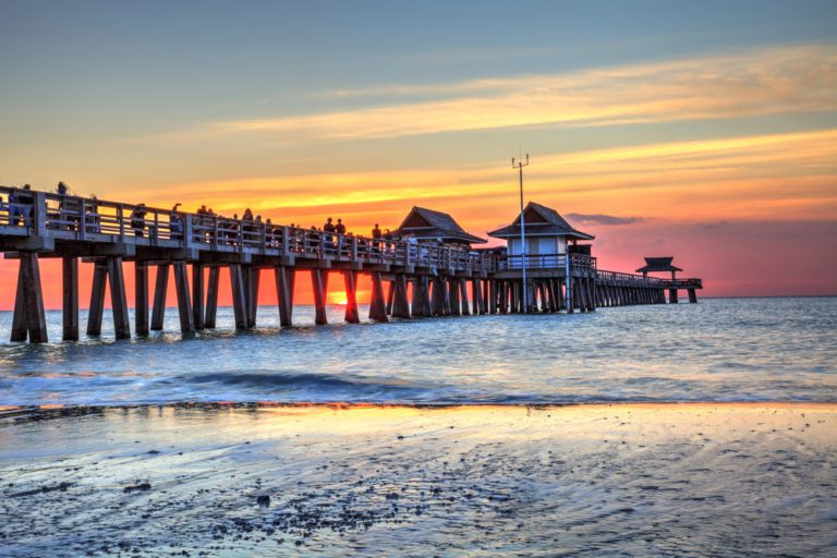 Day Trips From Miami | photo of Naples Pier on the beach at sunset in Naples, Florida