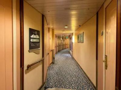 Photo of cruise ship hallway