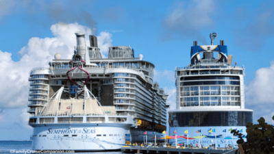 Royal Caribbean Ships By Size | photo of Symphony of Seas next to Anthem of the Seas