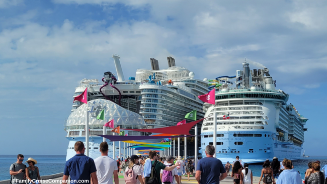Royal Caribbean Cruise Ships By Size | photo comparing Wonder of the Seas and Freedom of the Seas