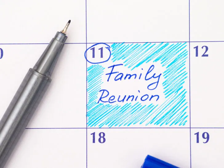 Family Reunion Cruise | photo of date circled on highlighted on calendar with notation 