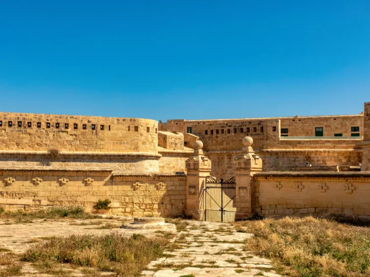 Photo of the medieval Fort St. Elmo in Valetta, Malta.