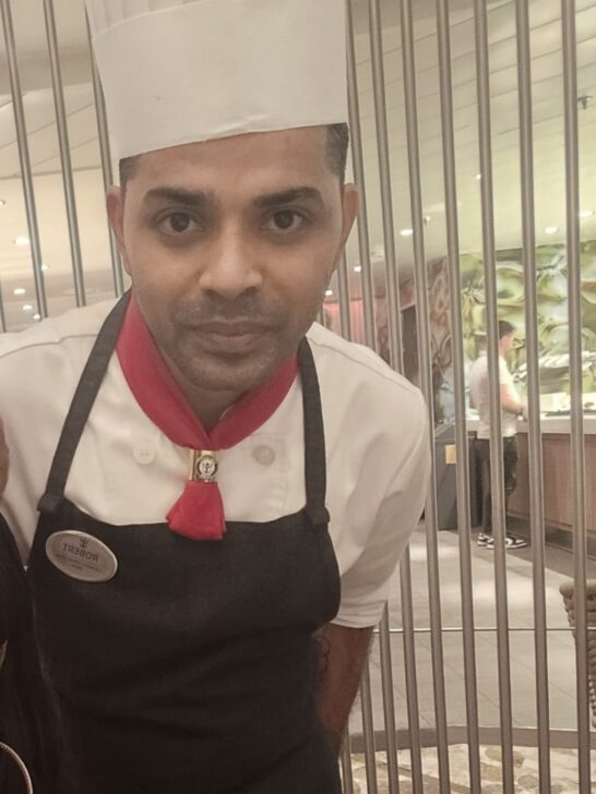 Photo of Chef Robert during Chef's Table dining on Royal Caribbean's Symphony of the Seas.