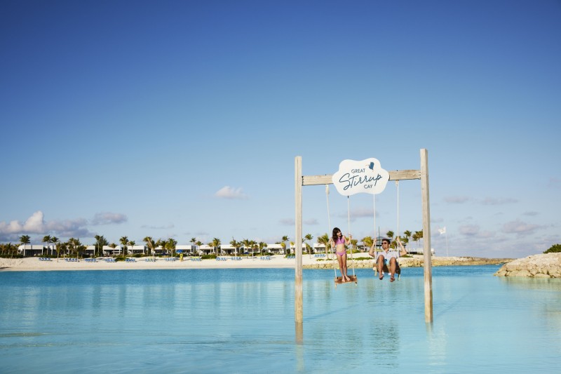 The beach at Great Stirrup Cay, one of the private islands owned by Norwegian Cruise Line.