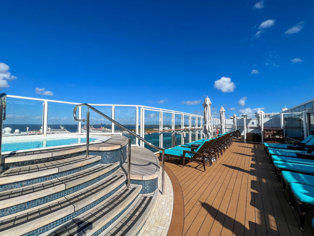 Luxury Cruise Suites | Private sun deck and hot tub for Haven Suite guests on Norwegian.